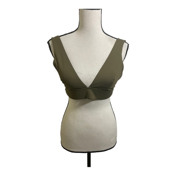 Everlane woman’s Triangle bathing suit top size small. Green tie knot back. - Picture 9 of 9